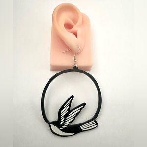 Sparrow Acrylic Cut Hoops